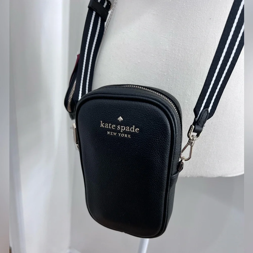 NWT Kate Spade Rosie North South Crossbody in Black Pebbled Leather - Picture 2 of 11
